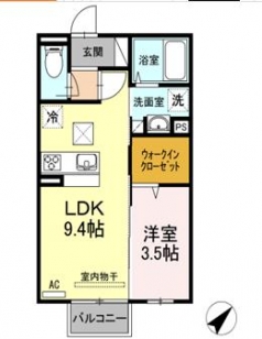 コンフォルト山口東京理科大薬学部前1LDK102