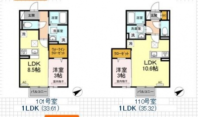 カレッジタウン B棟 1LDK
